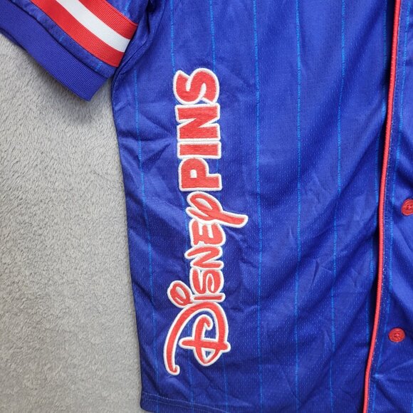 Disney Pin Trader Jersey Adult Small Blue Baseball Button Down Short Sleeve 2025 - Picture 5 of 10